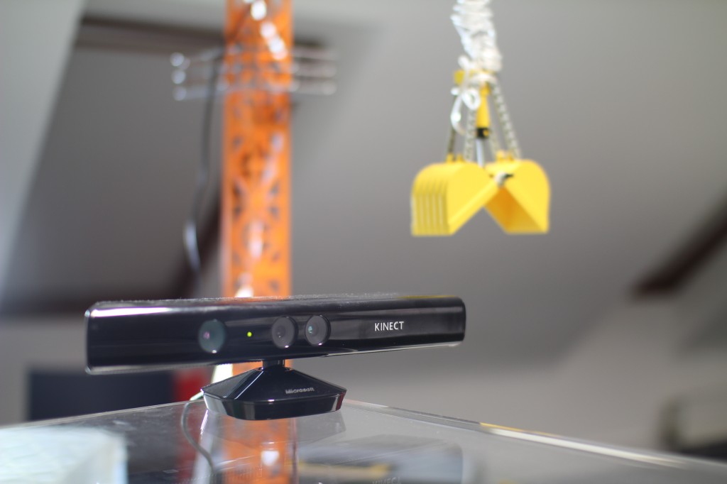 Gesture controlled crane using Kinect